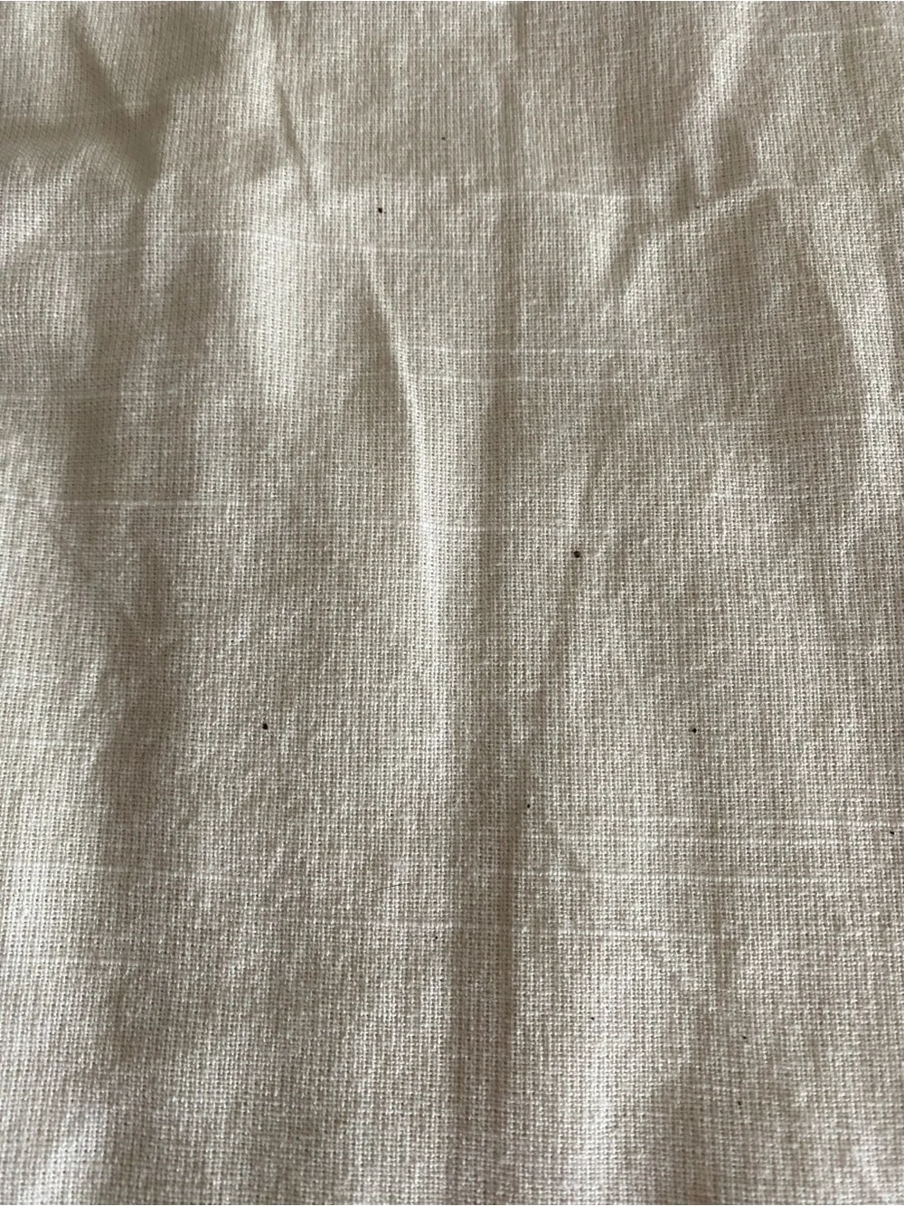 Threshold Cream Shower Curtain with Gray Stripe Trim